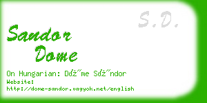 sandor dome business card