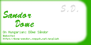 sandor dome business card
